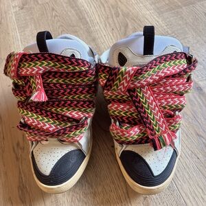 Auth Lanvin Leather Curb Sneakers 41